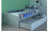 Posteľ s úložným priestorom Patrik 90x200 cm, šedý beton
