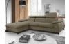 Rohová sedacia súprava Scala, hnedá látka, ľavý roh