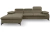 Rohová sedacia súprava Scala, hnedá látka, ľavý roh