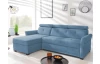Rohová sedacia súprava Harris, svetlo modrá látka, ľavý roh