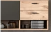 Závesná kúpeľňová skrinka s umývadlom Grado, dub nox/šedá
