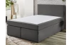 Postel boxspring Aston 140x200 cm, stredne šedá látka