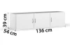 Skriňový nadstavec Case, 136 cm, biely