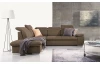 Rohová sedacia súprava Aldon, hnedá tkanina, ľavý roh