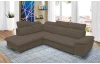 Rohová sedacia súprava Aldon, hnedá tkanina, ľavý roh