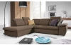 Rohová sedacia súprava Aldon, hnedá tkanina, ľavý roh