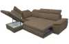 Rohová sedacia súprava Aldon, hnedá tkanina, ľavý roh