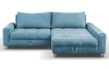 Rohová sedacia súprava Kevin, azúrovo modrá látka, pravý roh