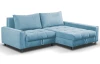 Rohová sedacia súprava Kevin, azúrovo modrá látka, pravý roh