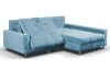 Rohová sedacia súprava Kevin, azúrovo modrá látka, pravý roh