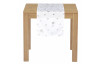 Behúň na stôl Strieborné vločky, biely, 150x40 cm