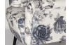 Kreslo s taburetom Canto, šedý kvetinový motív