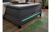 Postel boxspring s osvetlením Jefferson 140x200 cm, antracitová látka
