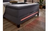 Postel boxspring s osvetlením Jefferson 140x200 cm, antracitová látka