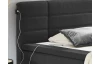 Postel boxspring s osvetlením Jefferson 140x200 cm, antracitová látka