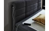 Postel boxspring s osvetlením Jefferson 140x200 cm, antracitová látka