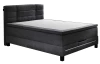 Postel boxspring s osvetlením Jefferson 140x200 cm, antracitová látka