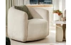 Otočné kreslo Alken, krémovo-béžová látka