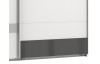 Šatníková skriňa Monaco, 225 cm, biela/sivé sklo