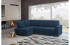 Rohová sedacia súprava Stilo, tmavo modrá látka, ľavý roh