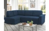 Rohová sedacia súprava Stilo, tmavo modrá látka, ľavý roh
