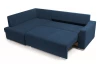 Rohová sedacia súprava Stilo, tmavo modrá látka, ľavý roh