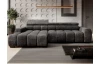 Rohová sedačka Bull,grafitová tkanina,ľavý roh,elektrické polohovanie