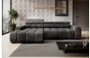 Rohová sedačka Bull,grafitová tkanina,ľavý roh,elektrické polohovanie