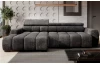 Rohová sedačka Bull,grafitová tkanina,ľavý roh,elektrické polohovanie