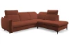 Rohová sedacia súprava Glow, terakota látka, pravý roh