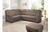 Rohová sedacia súprava Bruno, šedo-hnedá látka, ľavý roh