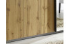 Šatníková skriňa s posuvnými dverami Josselin-Jayden, 271 cm, tmavo šedá/dub