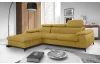 Rohová sedacia súprava Scala, kurkumovo žltá látka, ľavý roh