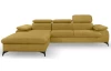 Rohová sedacia súprava Scala, kurkumovo žltá látka, ľavý roh
