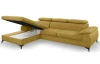 Rohová sedacia súprava Scala, kurkumovo žltá látka, ľavý roh