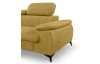 Rohová sedacia súprava Scala, kurkumovo žltá látka, ľavý roh