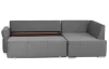 Rohová sedačka na trvalé spanie Island,  šedá látka, pravý roh