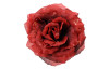 Vianočná ozdoba Kvet ruže, červená s trblietkami