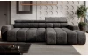 Rohová sedačka Bull,grafitová tkanina,pravý roh,elektrické polohovanie