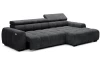 Rohová sedačka Bull,grafitová tkanina,pravý roh,elektrické polohovanie