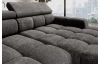 Rohová sedačka Bull,grafitová tkanina,pravý roh,elektrické polohovanie