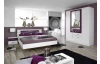 Posteľ s nočnými stolíkmi Burano 160x200 cm, biela/fialová