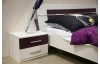 Posteľ s nočnými stolíkmi Burano 160x200 cm, biela/fialová