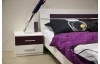 Posteľ s nočnými stolíkmi Burano 160x200 cm, biela/fialová