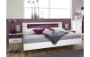Posteľ s nočnými stolíkmi Burano 160x200 cm, biela/fialová