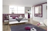 Posteľ s nočnými stolíkmi Burano 160x200 cm, biela/fialová