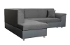 Rohová sedacia súprava Bernett, antracitová ekokoža/sivá tkanina, ľavý roh