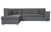 Rohová sedacia súprava Bernett, antracitová ekokoža/sivá tkanina, ľavý roh