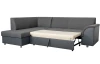 Rohová sedacia súprava Bernett, antracitová ekokoža/sivá tkanina, ľavý roh