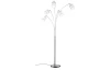 Stojaca lampa Tommy, 5 svietidiel, matný nikel/biela látka